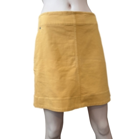 Club Monaco Paneled Mini Skirt Jupe Beige Cotton Branded Monogrammed Pockets - Picture 4 of 12